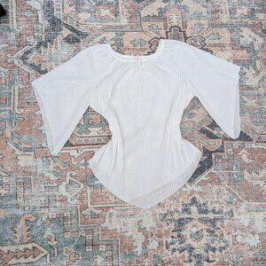 Vintage 1970's White Angel Sleeve Boho Blouse